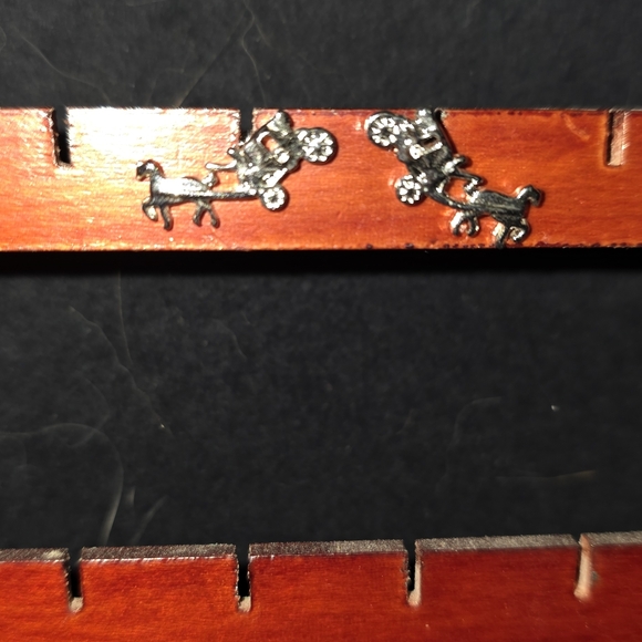 Coach Gold Horse & Carriage Earrings - Picture 10 of 10